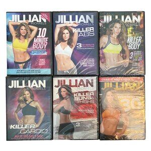 Lot of 6 Jillian Michaels Exercise Workout DVDs Killer Cardio Ripped in 30 Abs